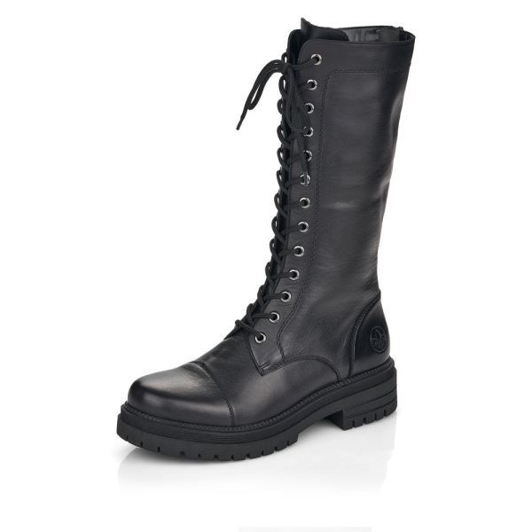 Rieker Leather Women's Mid height boots| Y3132 Mid-height Boots - Black | Free Delivery