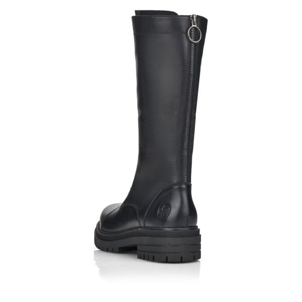 Rieker Leather Women's Mid height boots| Y3132 Mid-height Boots - Black | Free Delivery