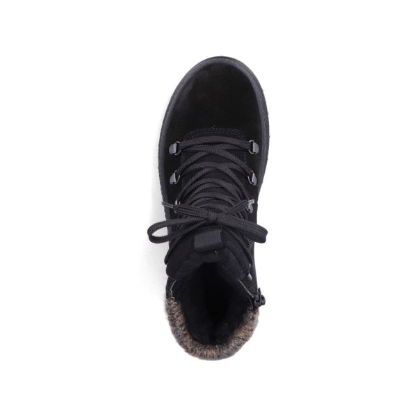 Rieker Suede leather Women's Mid height boots | X8200 Mid-height Boots Flip Grip - Black | Free Delivery