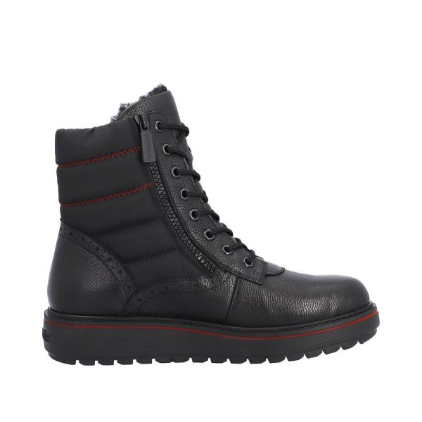 Remonte Leather Women's Mid Height Boots| D0U71 Mid-height BootsFlip Grip - Black | Free Delivery