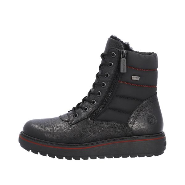 Remonte Leather Women's Mid Height Boots| D0U71 Mid-height BootsFlip Grip - Black | Free Delivery