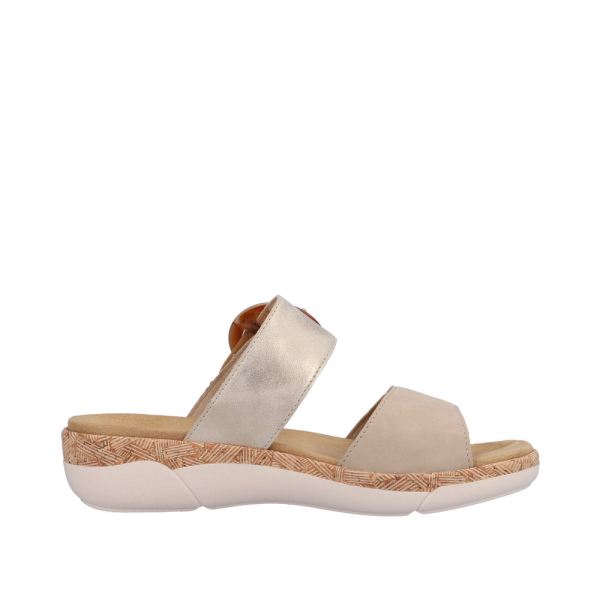 Remonte Women's sandals | Style R6858 Casual Mule - Beige Combination | Free Delivery