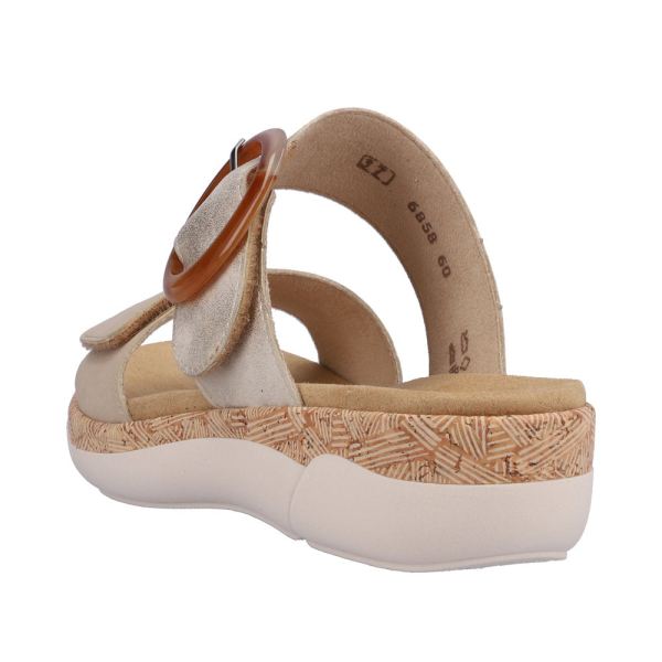 Remonte Women's sandals | Style R6858 Casual Mule - Beige Combination | Free Delivery