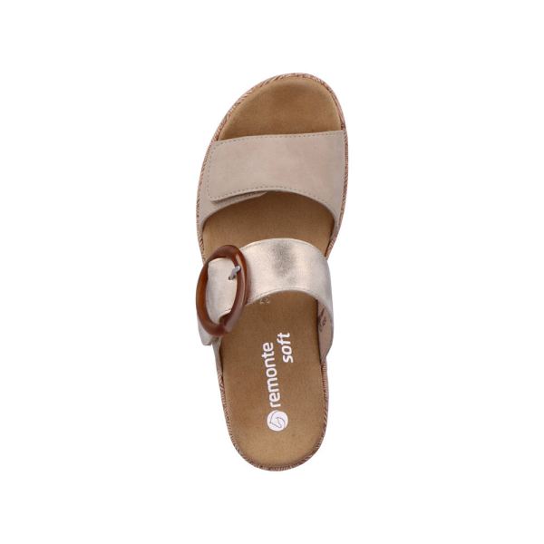 Remonte Women's sandals | Style R6858 Casual Mule - Beige Combination | Free Delivery