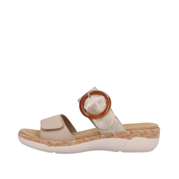 Remonte Women's sandals | Style R6858 Casual Mule - Beige Combination | Free Delivery
