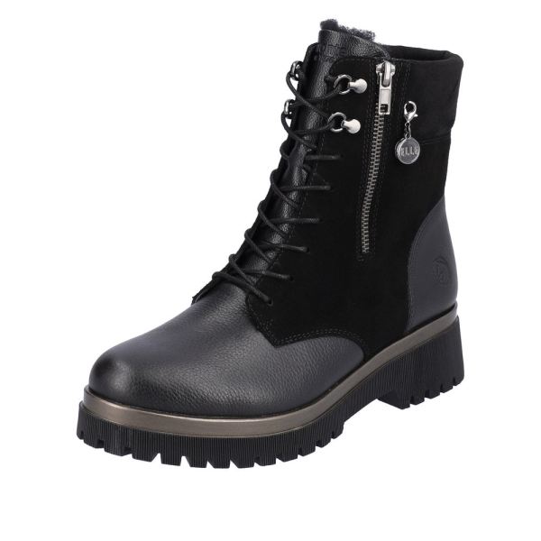Remonte Suede Leather Women's Mid Height Boots| D1B73 Mid-height Boots - Black | Free Delivery