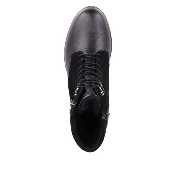 Remonte Suede Leather Women's Mid Height Boots| D1B73 Mid-height Boots - Black | Free Delivery
