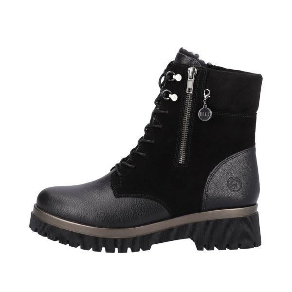 Remonte Suede Leather Women's Mid Height Boots| D1B73 Mid-height Boots - Black | Free Delivery