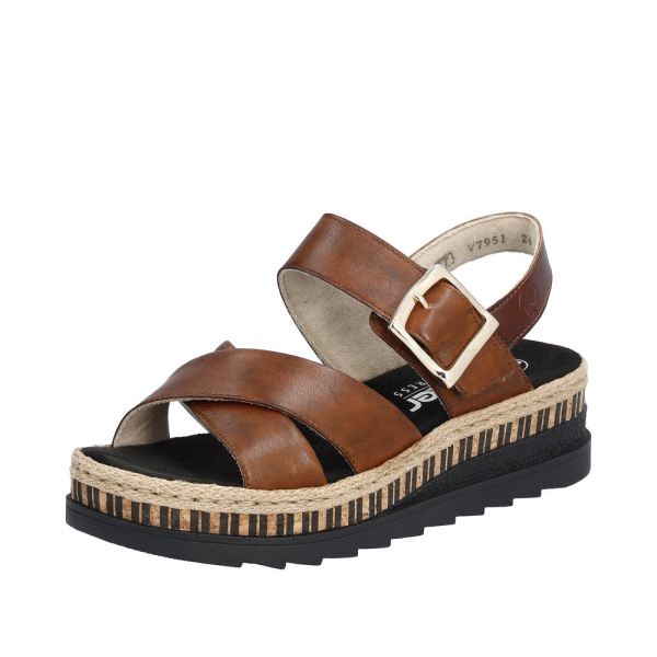 Rieker Women's sandals | Style V7951 Casual Sandal - Brown | Free Delivery