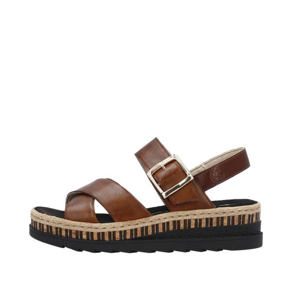 Rieker Women's sandals | Style V7951 Casual Sandal - Brown | Free Delivery