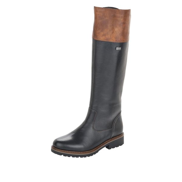 Remonte Leather Women's' Tall Boots| R6581 Tall Boots - Black Combination | Free Delivery