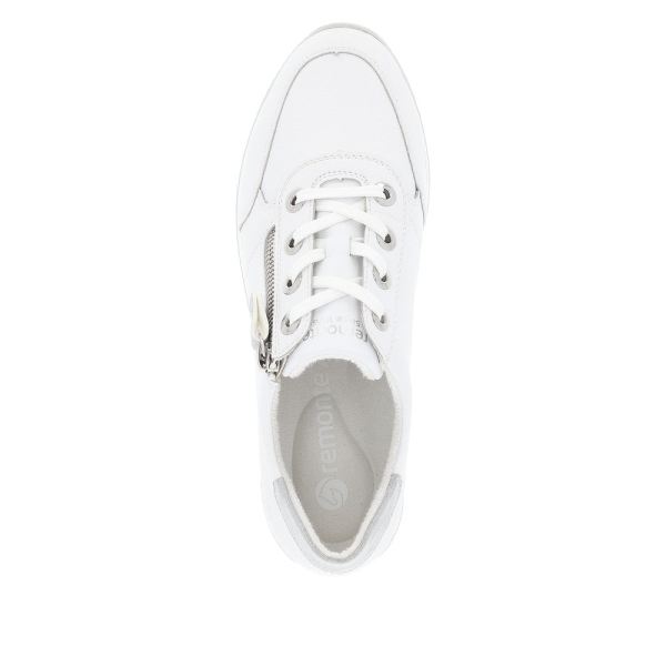 Remonte Women's shoes | Style D0H11 Athletic Lace-up with zip - White | Free Delivery