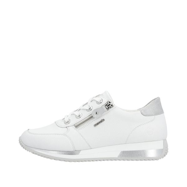 Remonte Women's shoes | Style D0H11 Athletic Lace-up with zip - White | Free Delivery