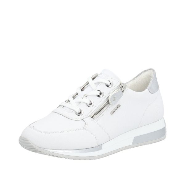 Remonte Women's shoes | Style D0H11 Athletic Lace-up with zip - White | Free Delivery