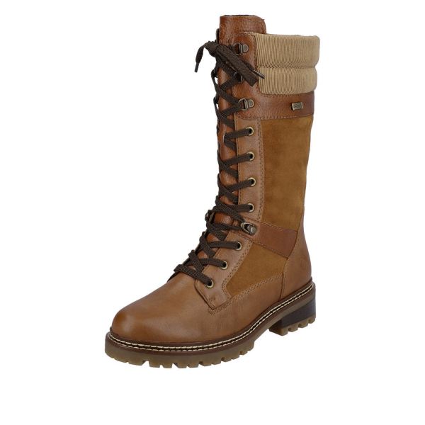 Remonte Leather Women's' Tall Boots| D0B76-24 Tall BootsFiber Grip - Brown Combination | Free Delivery