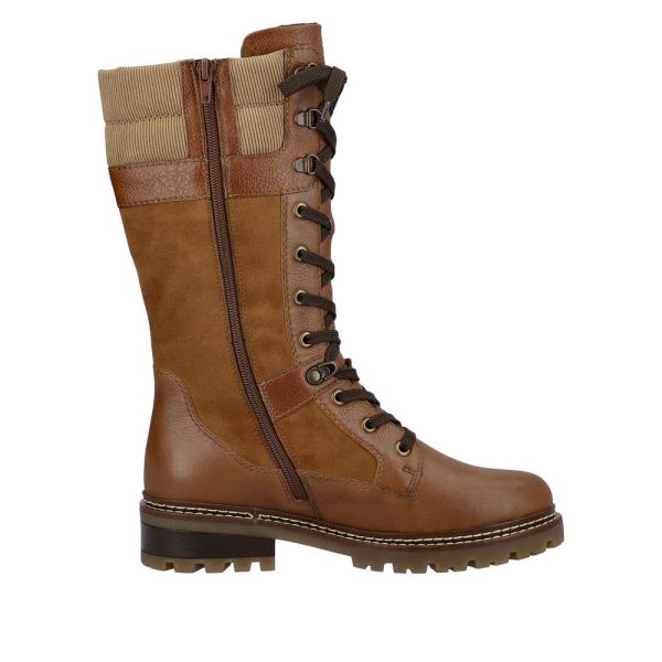 Remonte Leather Women's' Tall Boots| D0B76-24 Tall BootsFiber Grip - Brown Combination | Free Delivery