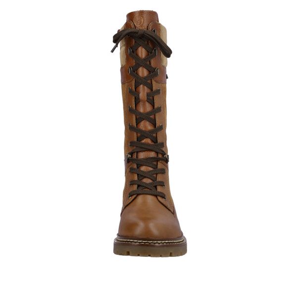 Remonte Leather Women's' Tall Boots| D0B76-24 Tall BootsFiber Grip - Brown Combination | Free Delivery