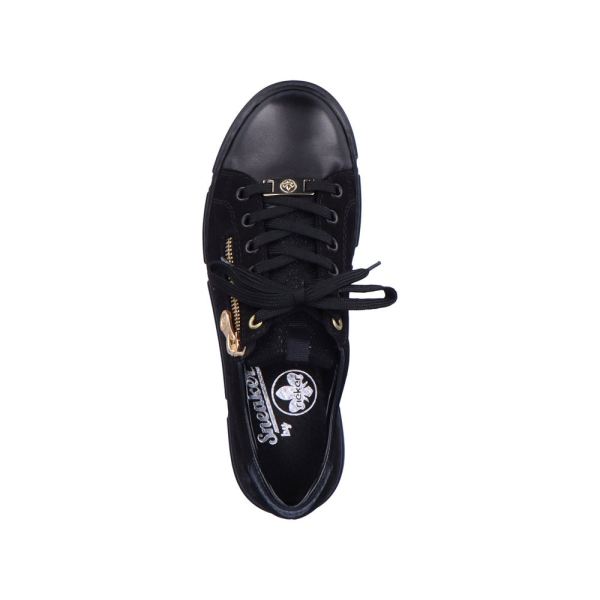 Rieker Women's shoes | Style N5932 Athletic Lace-up with zip - Black | Free Delivery