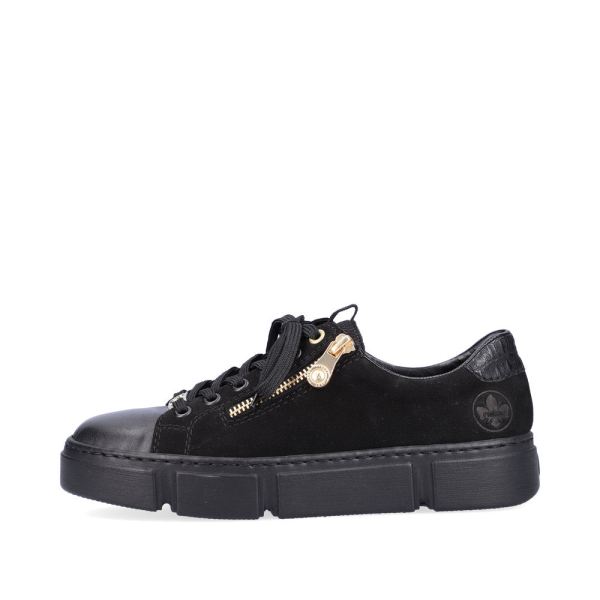 Rieker Women's shoes | Style N5932 Athletic Lace-up with zip - Black | Free Delivery