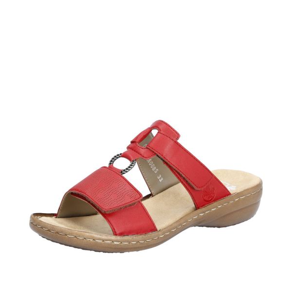 Rieker Women's sandals | Style 60885 Casual Mule - Red | Free Delivery