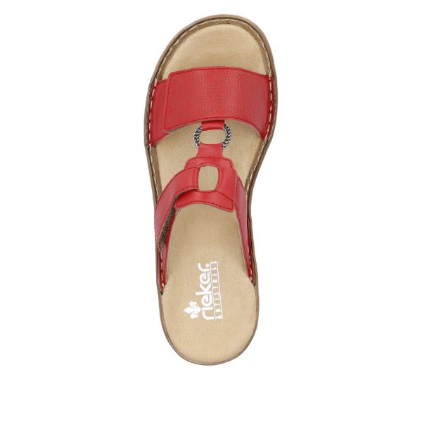 Rieker Women's sandals | Style 60885 Casual Mule - Red | Free Delivery