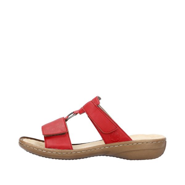 Rieker Women's sandals | Style 60885 Casual Mule - Red | Free Delivery