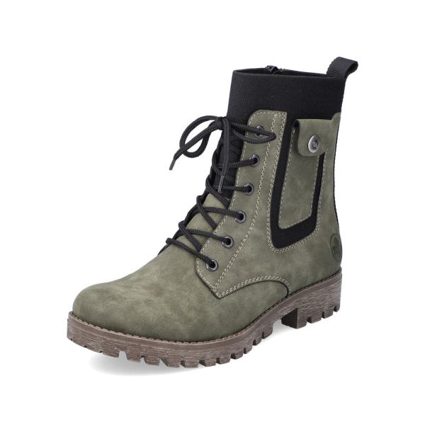 Rieker Synthetic leather Women's Mid height boots| 78540 Mid-height Boots - Green | Free Delivery