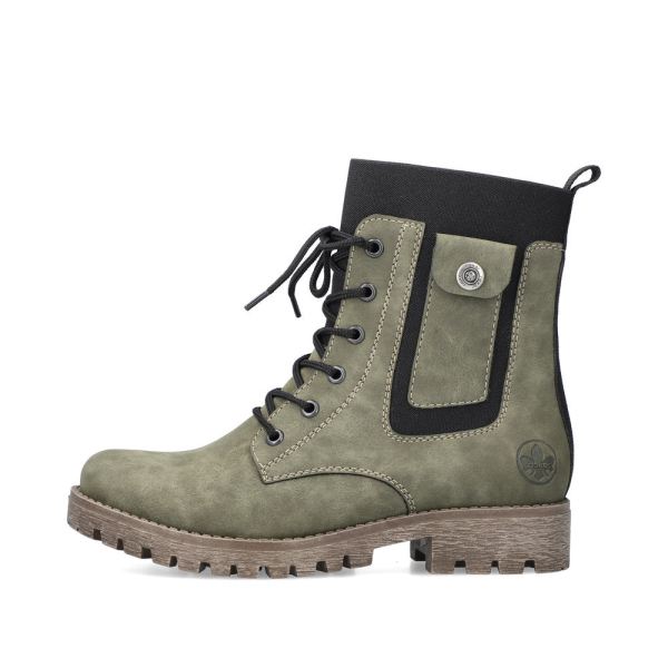 Rieker Synthetic leather Women's Mid height boots| 78540 Mid-height Boots - Green | Free Delivery