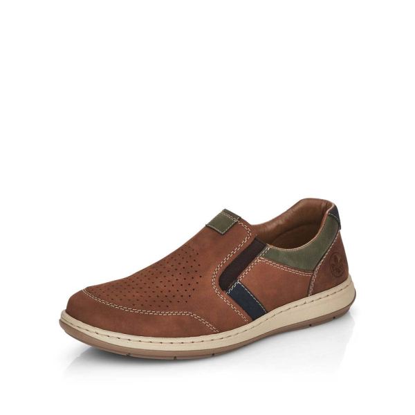 Rieker Men's shoes | Style 17371 Casual Slip-on - Brown | Free Delivery