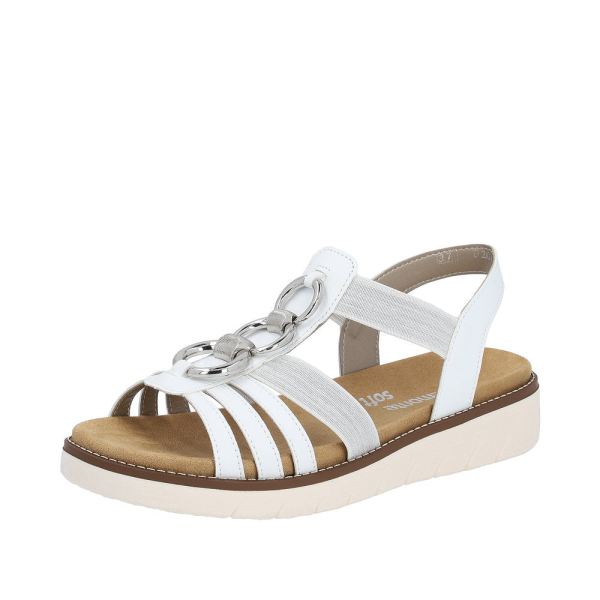 Remonte Women's sandals | Style D2073 Casual Sandal - White Combination | Free Delivery