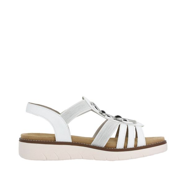 Remonte Women's sandals | Style D2073 Casual Sandal - White Combination | Free Delivery