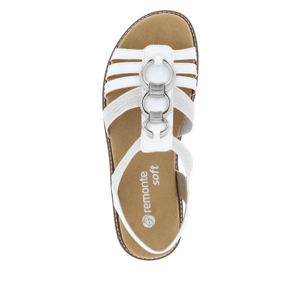 Remonte Women's sandals | Style D2073 Casual Sandal - White Combination | Free Delivery