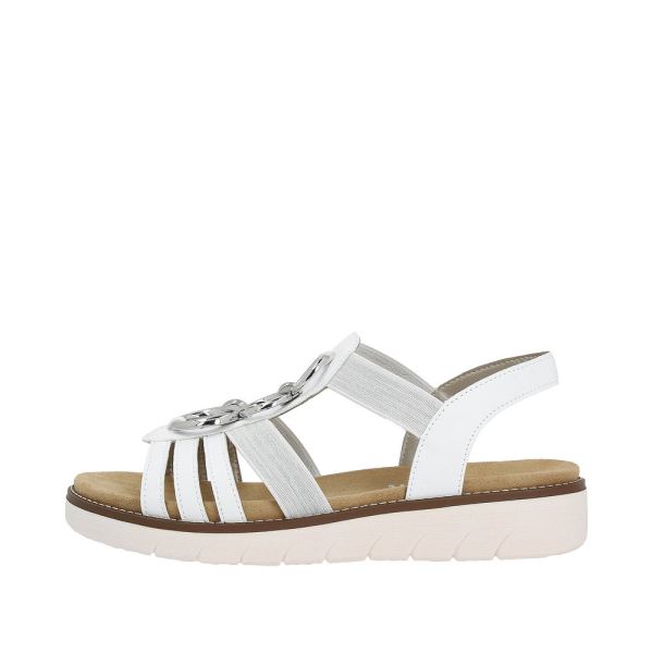 Remonte Women's sandals | Style D2073 Casual Sandal - White Combination | Free Delivery