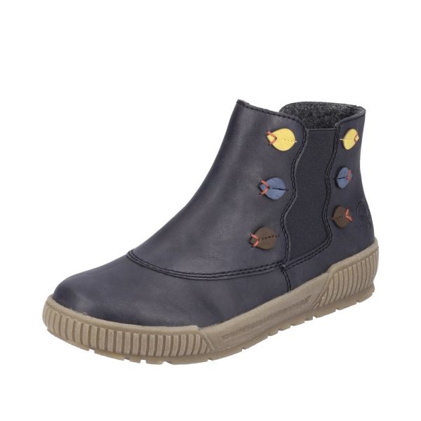 Rieker Synthetic Material Women's short boots| N0751 Ankle Boots - Blue | Free Delivery