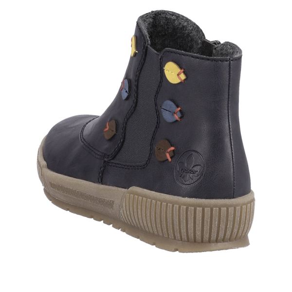 Rieker Synthetic Material Women's short boots| N0751 Ankle Boots - Blue | Free Delivery