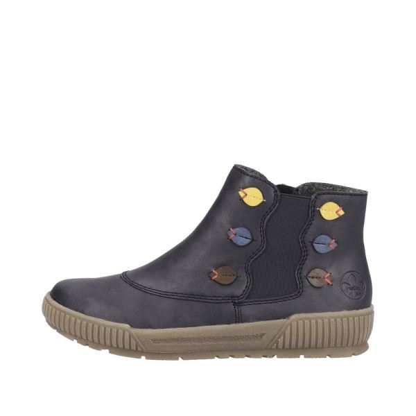Rieker Synthetic Material Women's short boots| N0751 Ankle Boots - Blue | Free Delivery