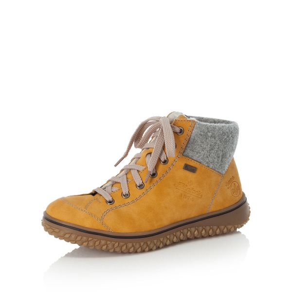 Rieker Synthetic Material Women's short boots| Z4243-01 Ankle Boots - Yellow Combination | Free Delivery