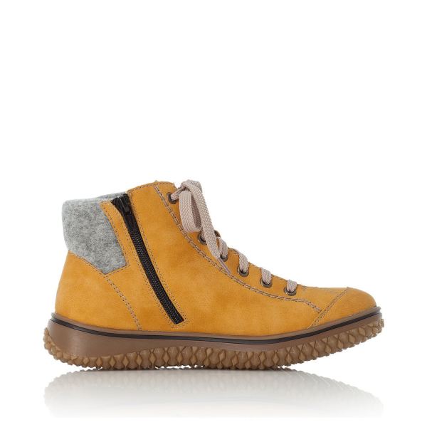 Rieker Synthetic Material Women's short boots| Z4243-01 Ankle Boots - Yellow Combination | Free Delivery