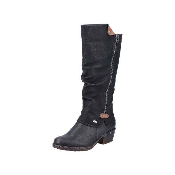 Rieker Synthetic Material Women's' Tall Boots| 93655 Tall Boots - Black | Free Delivery