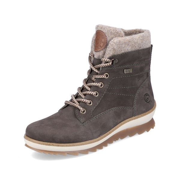 Remonte Suede leather Women's Short Boots| R8477 Ankle Boots - Grey Combination | Free Delivery