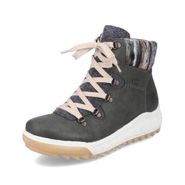 Rieker Synthetic leather Women's Short Boots| Y4710 Ankle Boots - Green | Free Delivery