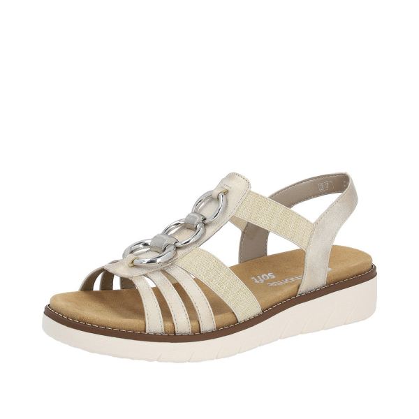 Remonte Women's sandals | Style D2073 Casual Sandal - Beige Combination | Free Delivery