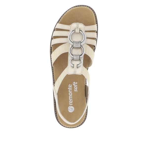 Remonte Women's sandals | Style D2073 Casual Sandal - Beige Combination | Free Delivery