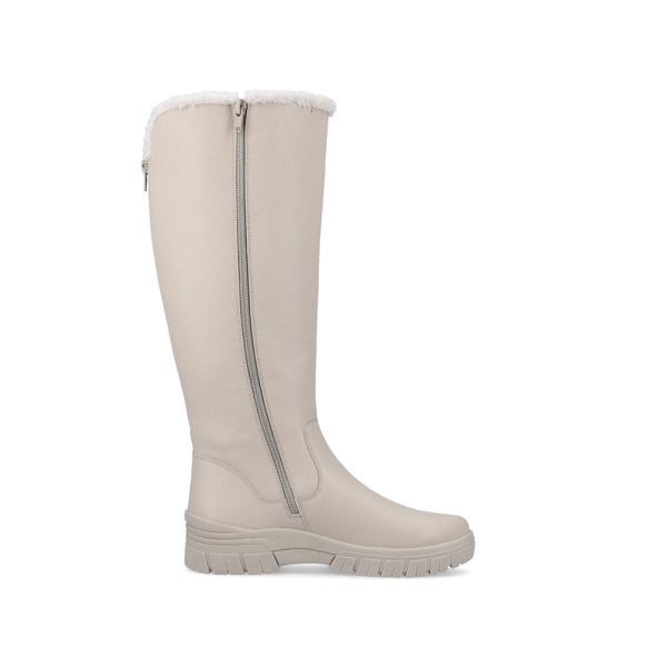 Remonte Leather Women's Tall Boots| D0E73 Tall Boots - Beige | Free Delivery