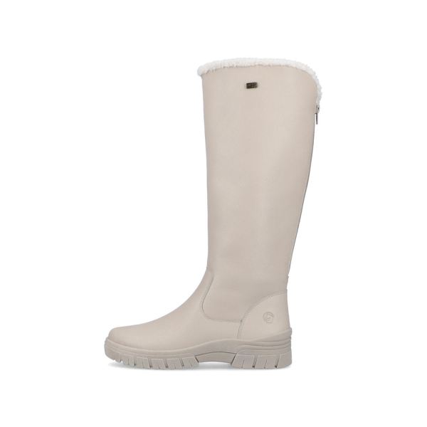 Remonte Leather Women's Tall Boots| D0E73 Tall Boots - Beige | Free Delivery