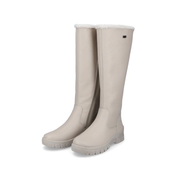 Remonte Leather Women's Tall Boots| D0E73 Tall Boots - Beige | Free Delivery