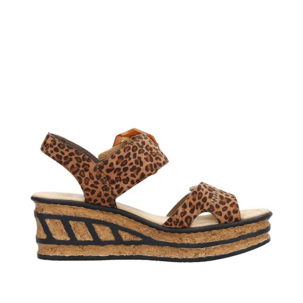 Rieker Women's sandals | Style 68176 Dress Sandal - Brown Combination | Free Delivery