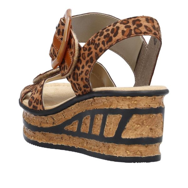 Rieker Women's sandals | Style 68176 Dress Sandal - Brown Combination | Free Delivery
