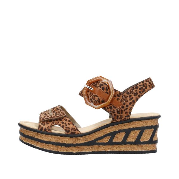 Rieker Women's sandals | Style 68176 Dress Sandal - Brown Combination | Free Delivery