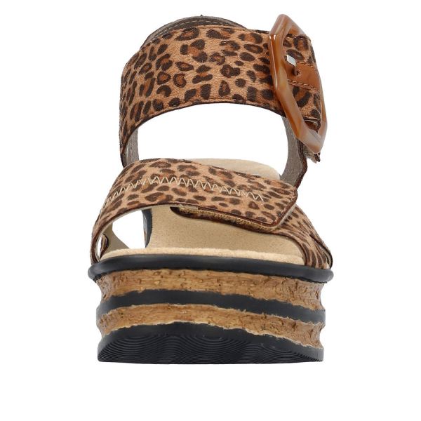 Rieker Women's sandals | Style 68176 Dress Sandal - Brown Combination | Free Delivery
